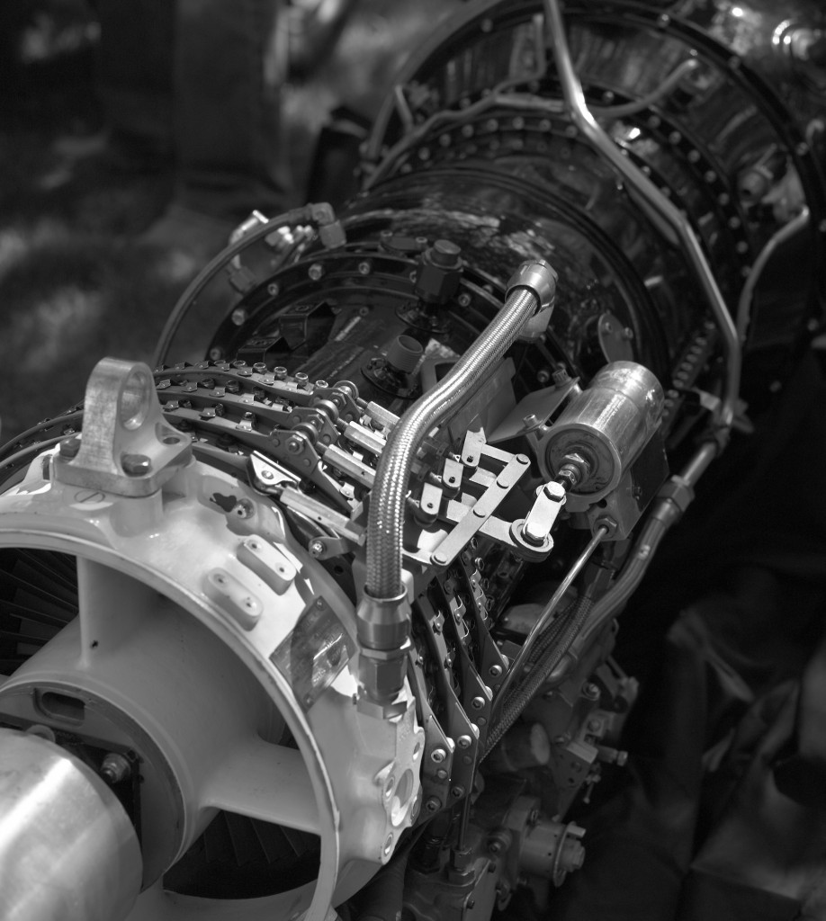 close up of turbine motor: jet engines meet cars, a la 1968